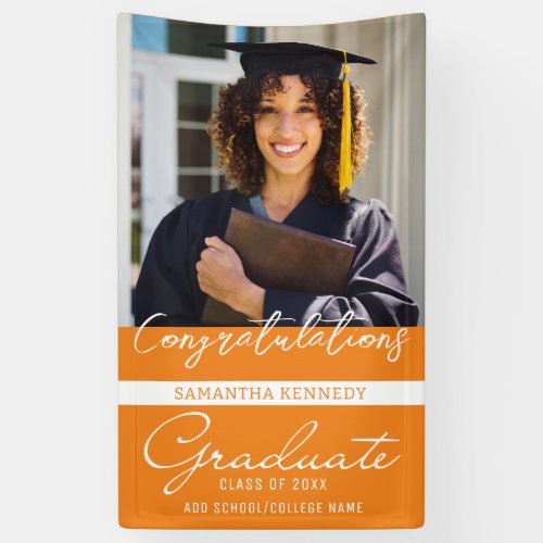 Photo Graduation Congrats Graduate 2023 Orange Banner