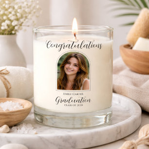 Photo Graduation  Elegant Script Scented Candle