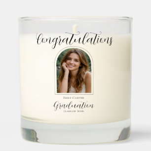 Photo Graduation  Elegant Script Scented Candle