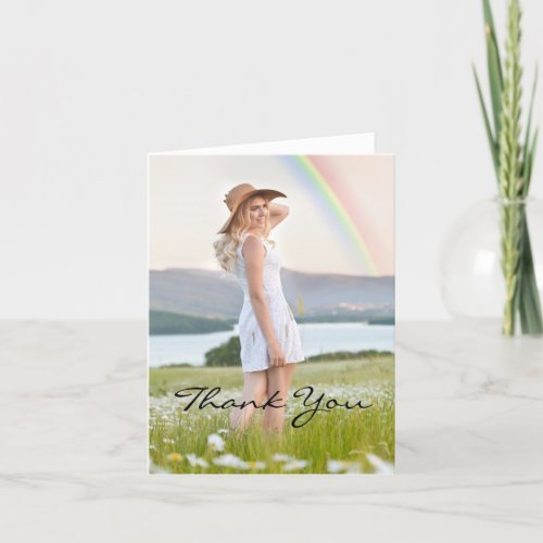 Photo Graduation Folded Thank You Card