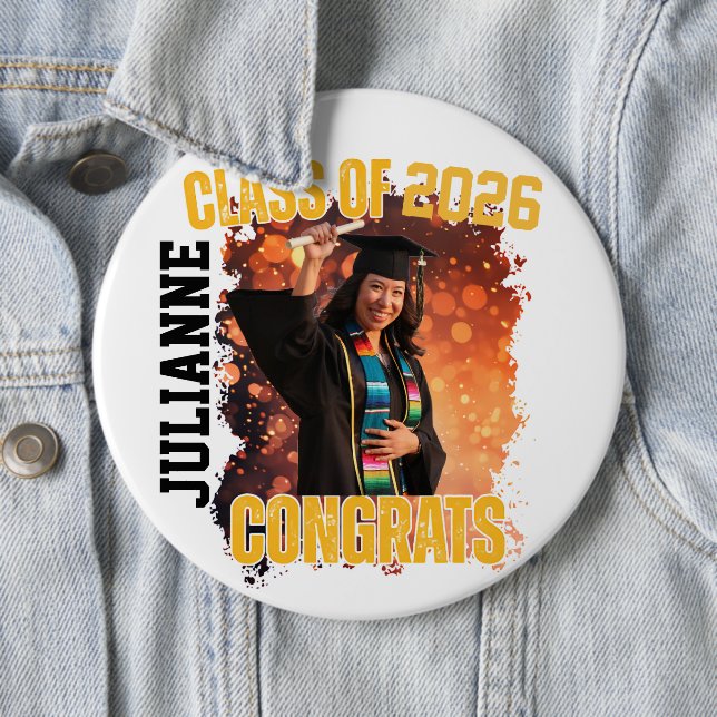 Photo Graduation Frame Design Colossal 6" Pin  (In Situ)