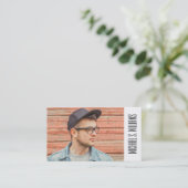 Photo Graduation | Green Marble Texture Calling Card (Standing Front)