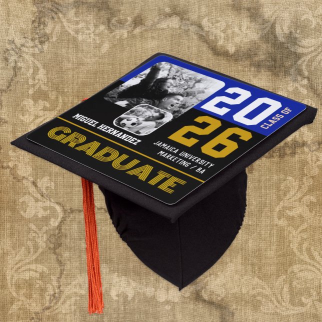 Photo Graduation Hat, Graduate, Class, Modern Graduation Cap Topper (Graduation Hat 2026 / multi photo topper)