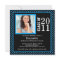 Photo Graduation Invitation Blue Black Polka Dots