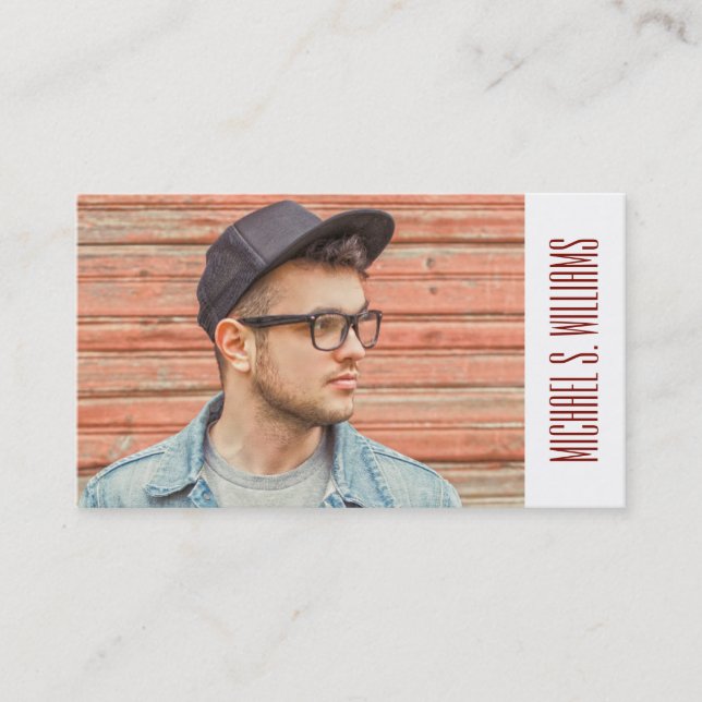Photo Graduation | Mustache Pattern Retro Style Calling Card (Front)