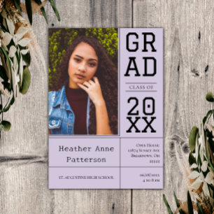 Photo Graduation Open House Lavender Invitation