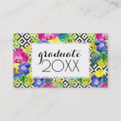 Photo Graduation | Orchid Begonia And Palm Leaves Calling Card (Back)