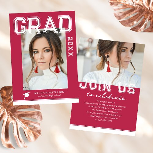 Photo Graduation Party Elegant Modern Script