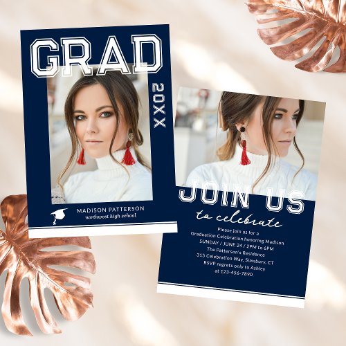 Photo Graduation Party Elegant Modern Script