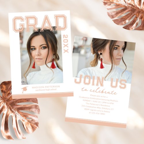 Photo Graduation Party Elegant Modern Script