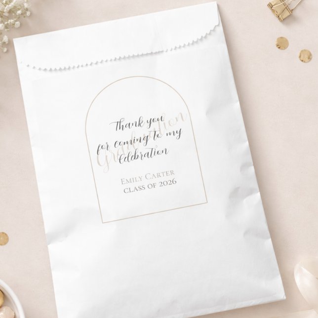 Photo Graduation Party  | Elegant Script Favor Bag (Creator Uploaded)