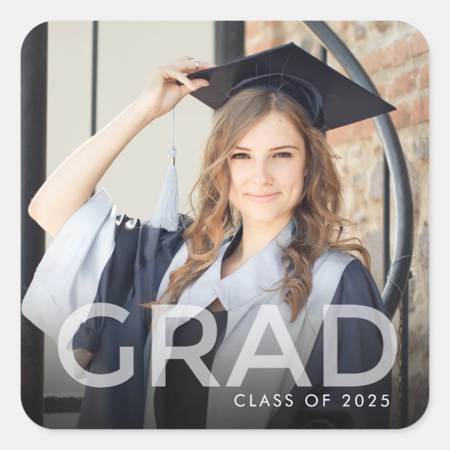 Photo Graduation Party Favor  Square Sticker (Front)