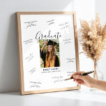 Photo Graduation Party Guest Signature Poster<br><div class="desc">Create your own personalized graduation party guest signature poster print. Add your own custom photo and event details in modern typography. A great way for your guests to leave their own message and keepsake gift to remember the occasion.</div>