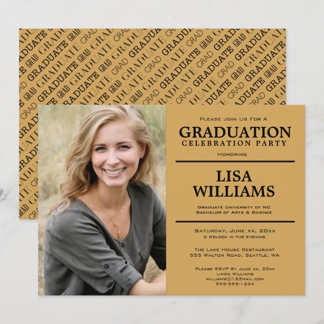 Photo Graduation Party Invitation (Front/Back)
