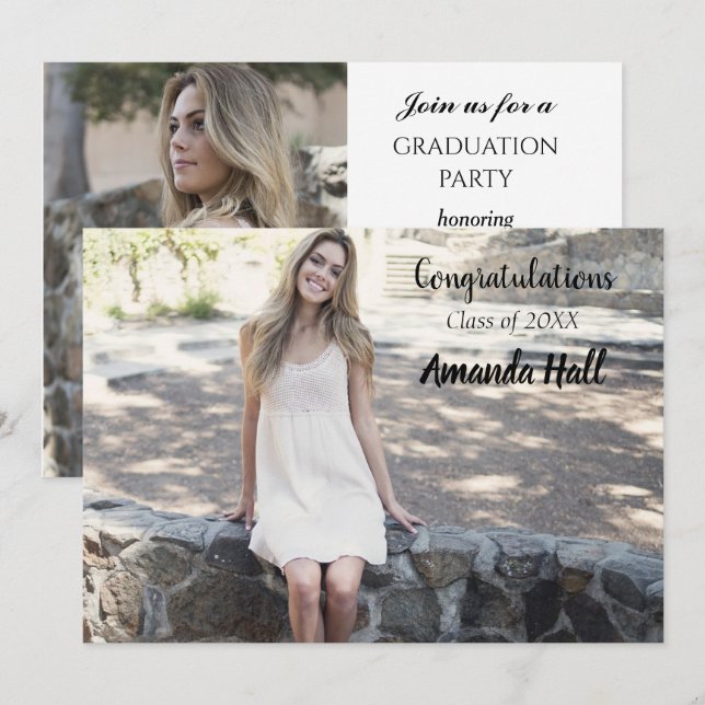 Photo Graduation Party Invitation (Front/Back)