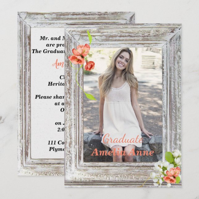 Photo Graduation Party Invitation (Front/Back)