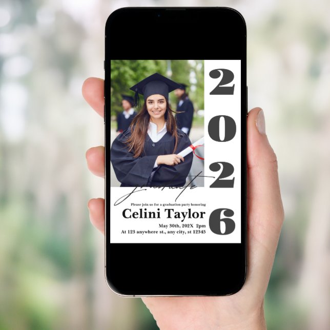 Photo Graduation Party Invitation 2026 - Custom (Front Digital)