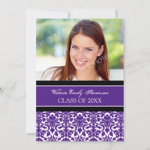 Photo Graduation Party Invitation Card Plum