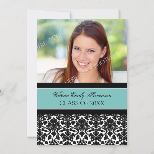 Photo Graduation Party Invitation Card Teal