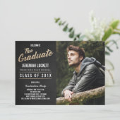 Photo Graduation Party Invitation | Chalkboard (Standing Front)