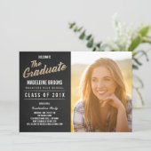 Photo Graduation Party Invitation | Chalkboard | Zazzle