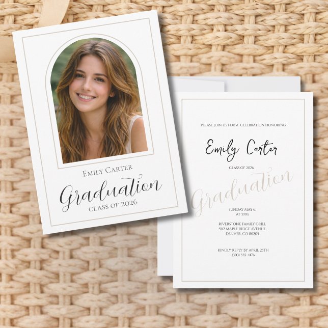 Photo Graduation Party Invitation | Elegant Script (Creator Uploaded)