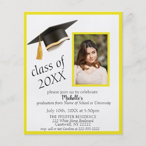Photo Graduation Party Invitation in Yellow Budget Flyer