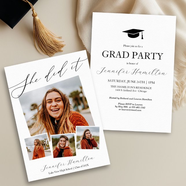 Photo Graduation Party Invite Announcement  (Creator Uploaded)