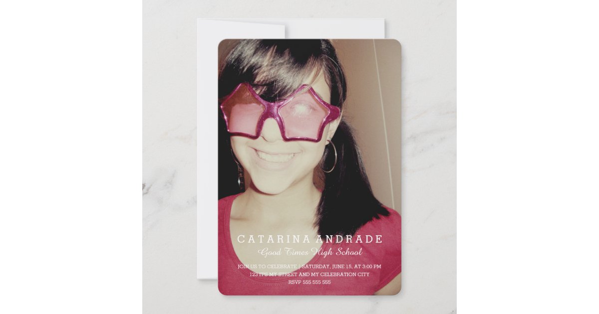 Photo Graduation Party Modern High School Custom Invitation | Zazzle