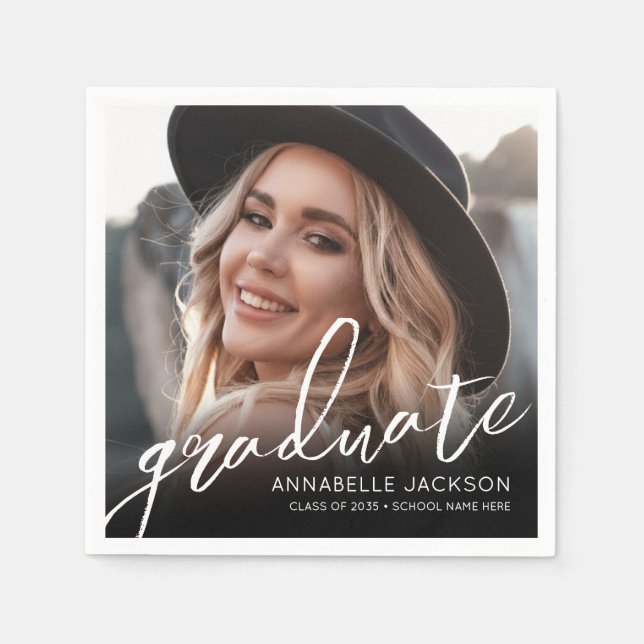 Photo Graduation Party Napkins (Front)