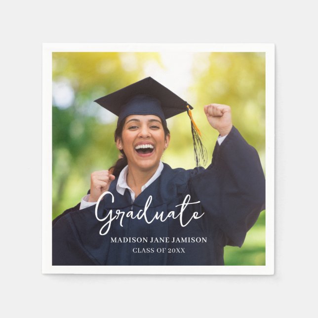 Photo Graduation Party  Napkins (Front)