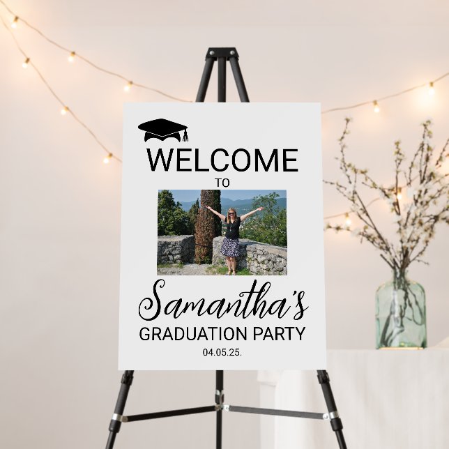 Photo Graduation Party Welcome Sign Foam Board (In Situ (Stand))