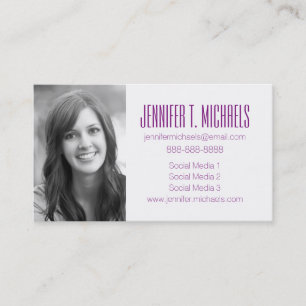 Photo Graduation   Purple Abstract Calling Card