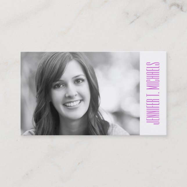 Photo Graduation | Purple Orchid Pattern Calling Card (Front)