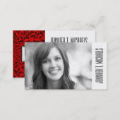 Photo Graduation | Red Leopard Pattern Calling Card (Front/Back)