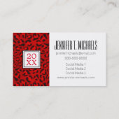 Photo Graduation | Red Leopard Pattern Calling Card (Back)