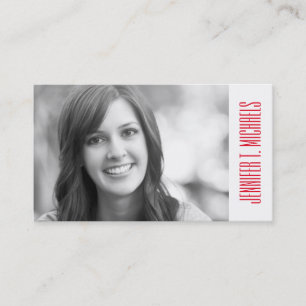 Photo Graduation   Red Plaid Background Calling Card