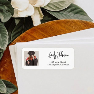 Photo Graduation Return Address Labels Custom Eleg