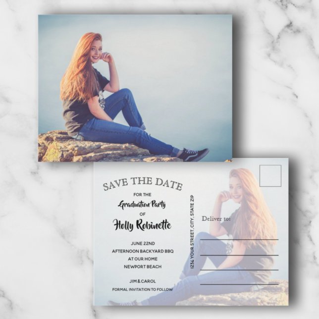 Photo Graduation SAVE THE DATE Postcard (Creator Uploaded)