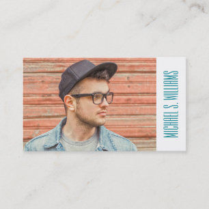 Photo Graduation   Teal And Orange Shapes Pattern Calling Card