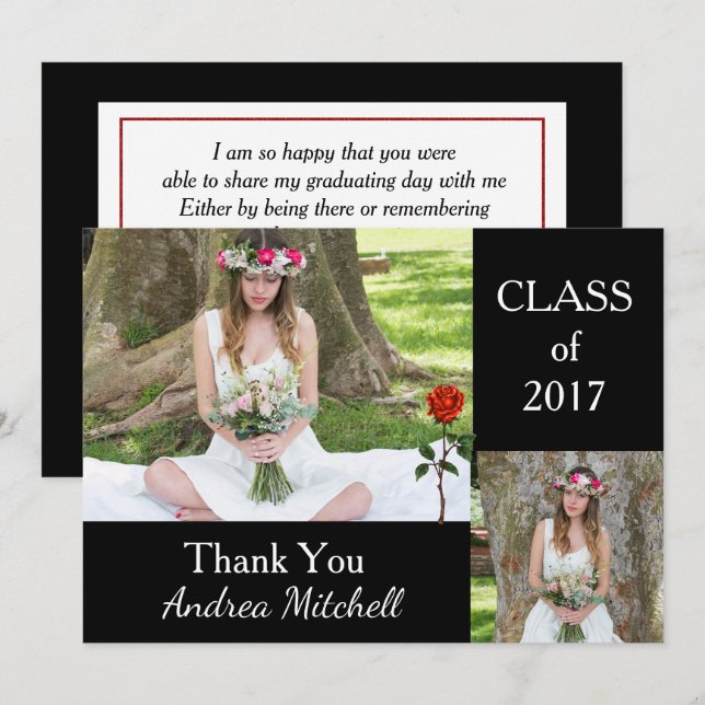 Photo Graduation Thank You Card (Front/Back)