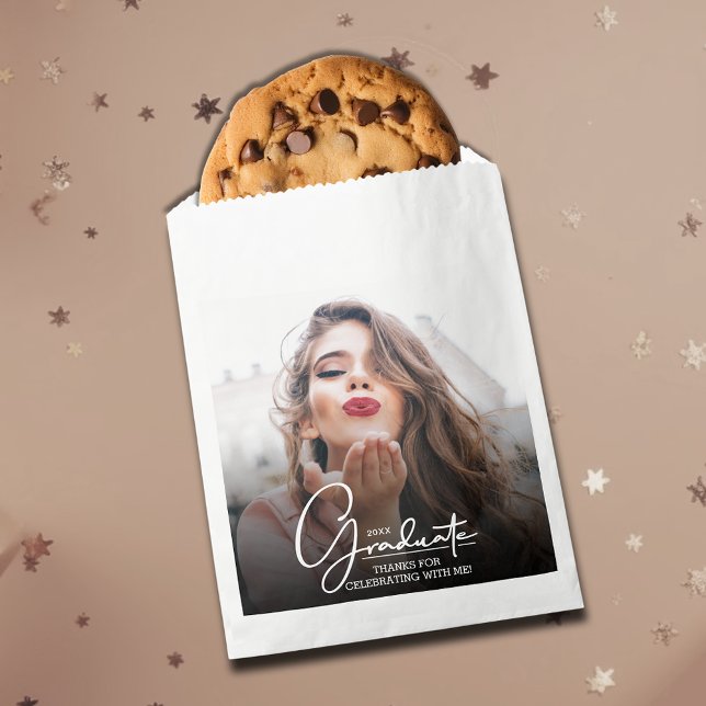 Photo Graduation Thank You Favor Bag (Photo Graduation Thank You Favor Treat Bags)