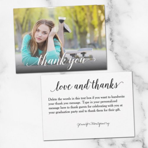 Photo Graduation Thank You Flat Note Card