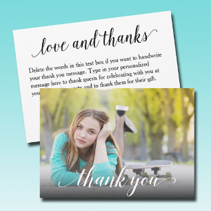Photo Graduation Thank You Flat Note Card