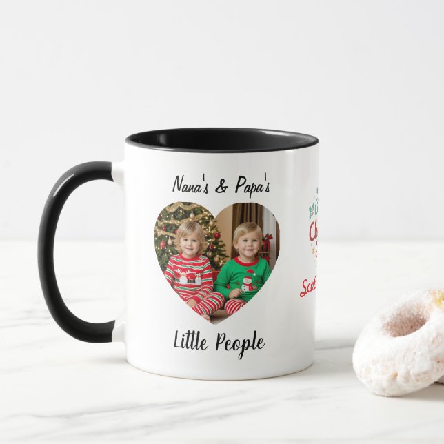  Photo Grandkids Christmas Personalize Mug (With Donut)