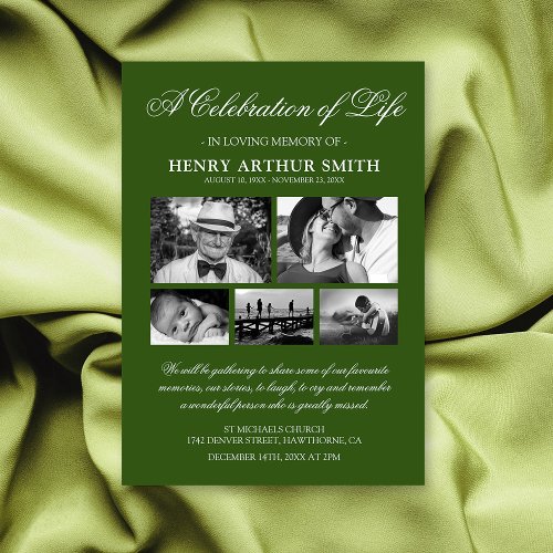 Photo Green Celebration of Life Invitation