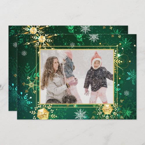 Photo Green Gold Snowflake Christmas Xmas Holiday