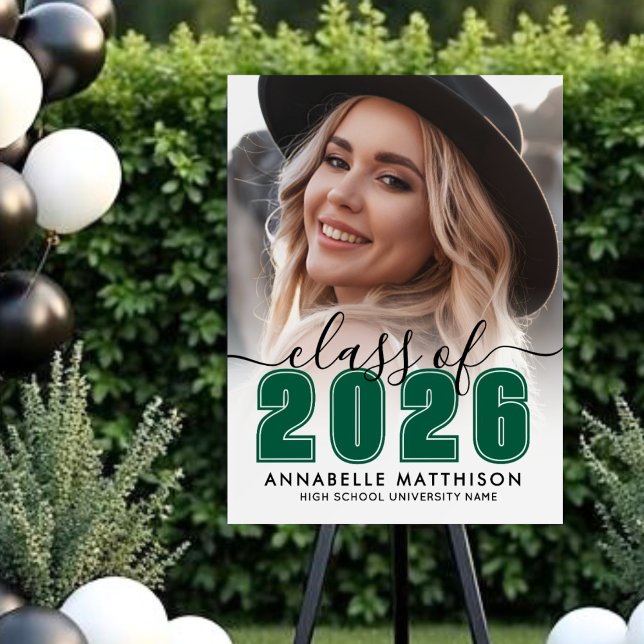 Photo Green Graduation Party Sign (Photo Green Graduation Party Sign)
