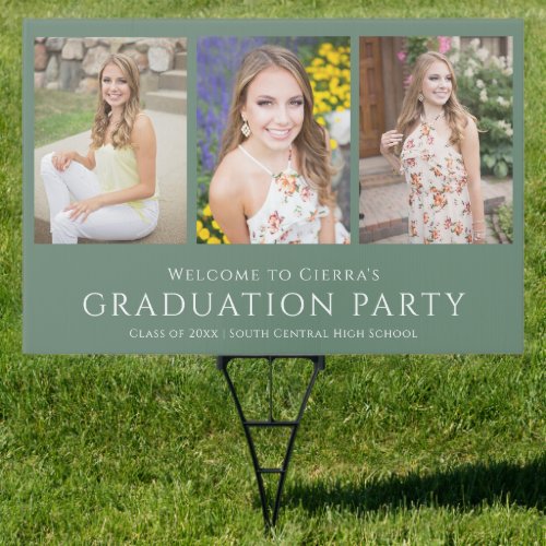 Photo Green Graduation Party Welcome Sign