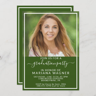 Photo Green High School Graduation Party Invitation